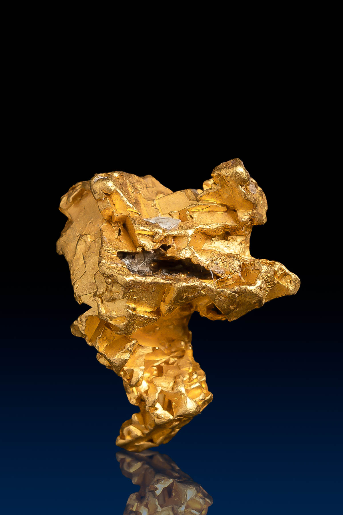 Jagged and Faceted Natural Gold Crystal from Alta Floresta, BR